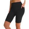 imageAPEXUP Workout Shorts 8quot Biker Shorts Women High Waist Spandex Yoga Shorts with Side ampamp Inner PocketsBlack1pk