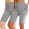 imageAPEXUP Workout Shorts 8quot Biker Shorts Women High Waist Spandex Yoga Shorts with Side ampamp Inner PocketsChiseled Stone