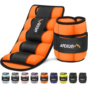 imageAPEXUP 10lbsPair Adjustable Ankle Weights for Women and Men Modularized Leg Weight Straps for Yoga Walking Running Aerobics GymOrange