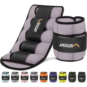 imageAPEXUP 10lbsPair Adjustable Ankle Weights for Women and Men Modularized Leg Weight Straps for Yoga Walking Running Aerobics GymPastel Purple