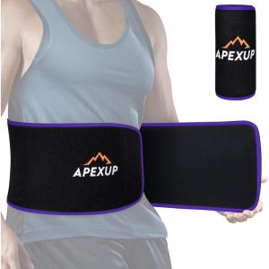 imageAPEXUP Sweat Waist Trainer for Women and Men Neoprene Waist Trimmer Belt Slimming Sweat Band with Removable Lumbar SupportPurple