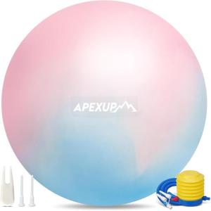 imageAPEXUP Yoga ampamp Pilates Ball  Anti Slip Heavy Duty Gym Ball for Fitness Balance ampamp Core WorkoutBlue Pink