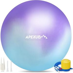 imageAPEXUP Yoga ampamp Pilates Ball  Anti Slip Heavy Duty Gym Ball for Fitness Balance ampamp Core WorkoutBlue Purple