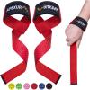 imageAPEXUP Weight Lifting Straps for Weightlifting Lifting Wrist Straps Gym Deadlift Strap Anti Slip Silicone Weightlifting Strap Men Women Powerlifting Strength TrainingRed