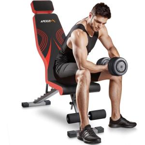 imageAPEXUP Adjustable Weight Bench Heavy Duty 700LBS Foldable Workout Bench Press with Extended Head Support for Home Gym Dumbbell Exercise Incline Decline Full Body Workout