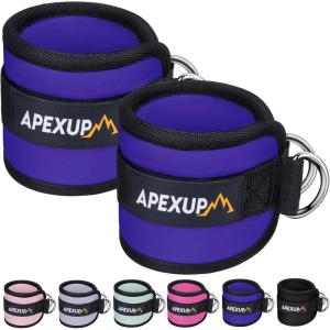 imageAPEXUP Ankle Strap for Cable Machine Ankle Resistance Bands Cable Kick Back Straps for Gym Glute Workouts Leg Extensions Adjustable Straps with Neoprene PaddingPurple