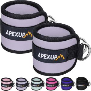 imageAPEXUP Ankle Strap for Cable Machine Ankle Resistance Bands Cable Kick Back Straps for Gym Glute Workouts Leg Extensions Adjustable Straps with Neoprene PaddingPastel Purple