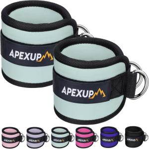 imageAPEXUP Ankle Strap for Cable Machine Ankle Resistance Bands Cable Kick Back Straps for Gym Glute Workouts Leg Extensions Adjustable Straps with Neoprene PaddingPastel Blue