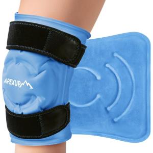 imageAPEXUP Ice Pack for Knee Pain Relief Large Reusable Wrap After Surgery Flexible Gel Cold Pack for Injuries Pain Relief for Back Shoulder Elbow Ankle and Leg Purple L 1PKBlue