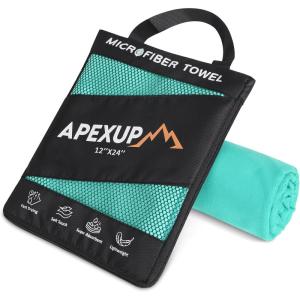 imageAPEXUP Microfiber Travel Towel Ultra Absorbent Quick Dry Towels Lightweight Gym Sports Camping Towel for Workout Yoga Beach Shower Swimming 48quot24quot Army GreenMint Color