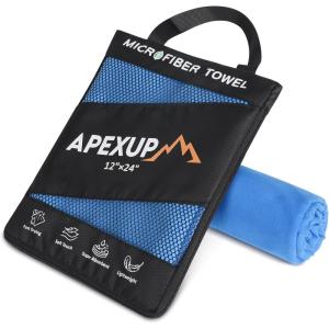 imageAPEXUP Microfiber Travel Towel Ultra Absorbent Quick Dry Towels Lightweight Gym Sports Camping Towel for Workout Yoga Beach Shower Swimming 48quot24quot Army GreenBlue