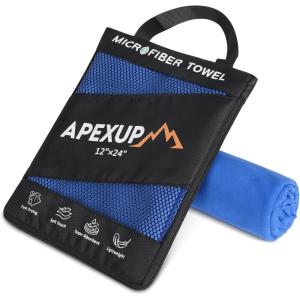 imageAPEXUP Microfiber Travel Towel Ultra Absorbent Quick Dry Towels Lightweight Gym Sports Camping Towel for Workout Yoga Beach Shower Swimming 48quot24quot Army GreenDark Blue