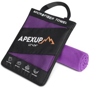 imageAPEXUP Microfiber Travel Towel Ultra Absorbent Quick Dry Towels Lightweight Gym Sports Camping Towel for Workout Yoga Beach Shower Swimming 48quot24quot Army GreenPurple