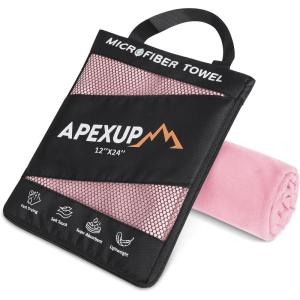 imageAPEXUP Microfiber Travel Towel Ultra Absorbent Quick Dry Towels Lightweight Gym Sports Camping Towel for Workout Yoga Beach Shower Swimming 48quot24quot Army GreenPale Rose
