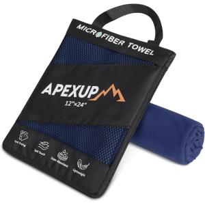imageAPEXUP Microfiber Travel Towel Ultra Absorbent Quick Dry Towels Lightweight Gym Sports Camping Towel for Workout Yoga Beach Shower Swimming 48quot24quot Army GreenNavy Blue