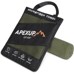 imageAPEXUP Microfiber Travel Towel Ultra Absorbent Quick Dry Towels Lightweight Gym Sports Camping Towel for Workout Yoga Beach Shower Swimming 48quot24quot Army GreenArmy Green
