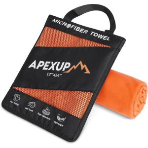 imageAPEXUP Microfiber Travel Towel Ultra Absorbent Quick Dry Towels Lightweight Gym Sports Camping Towel for Workout Yoga Beach Shower Swimming 48quot24quot Army GreenOrange