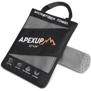 imageAPEXUP Microfiber Travel Towel Ultra Absorbent Quick Dry Towels Lightweight Gym Sports Camping Towel for Workout Yoga Beach Shower Swimming 48quot24quot Army GreenGray