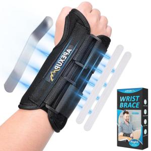 imageAPEXUP Wrist Brace for Carpal Tunnel Night Pain Relief Hand Brace with Adjustable Wrist Wraps and Splint for Men and Women Ideal for Tendonitis Arthritis and Sprains M LeftRight Hand