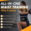 imageAPEXUP Waist Trainer for Women Lower Belly Fat Men Sweat Band Stomach Wrap Waist Trimmer with Removable Lumbar SupportBlackblue